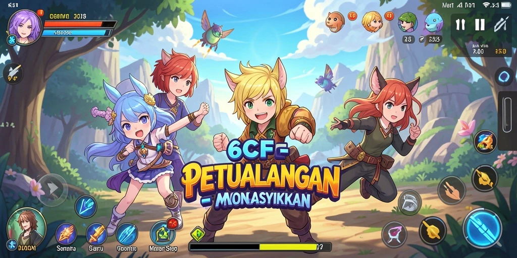 Screenshot menunjukkan aksi seru dalam game Anime 6CF.