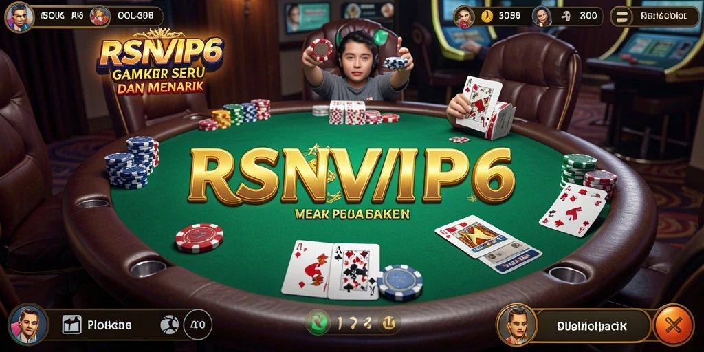 Screenshot dari gameplay RSNVIP6 menunjukkan suasana meja Poker yang seru.