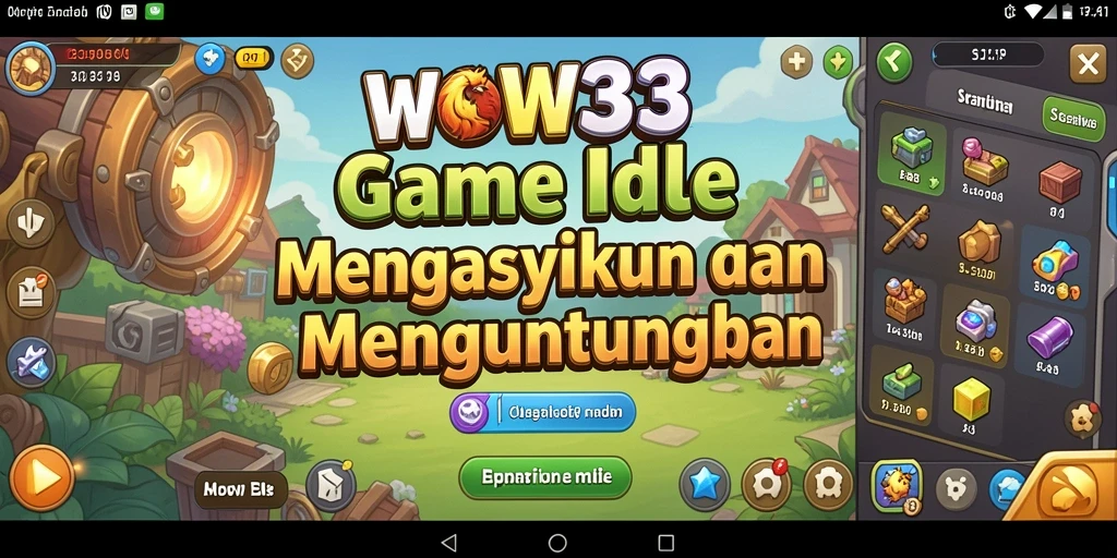 Tampilan dinamis gameplay WOW33 dengan karakter yang aktif.